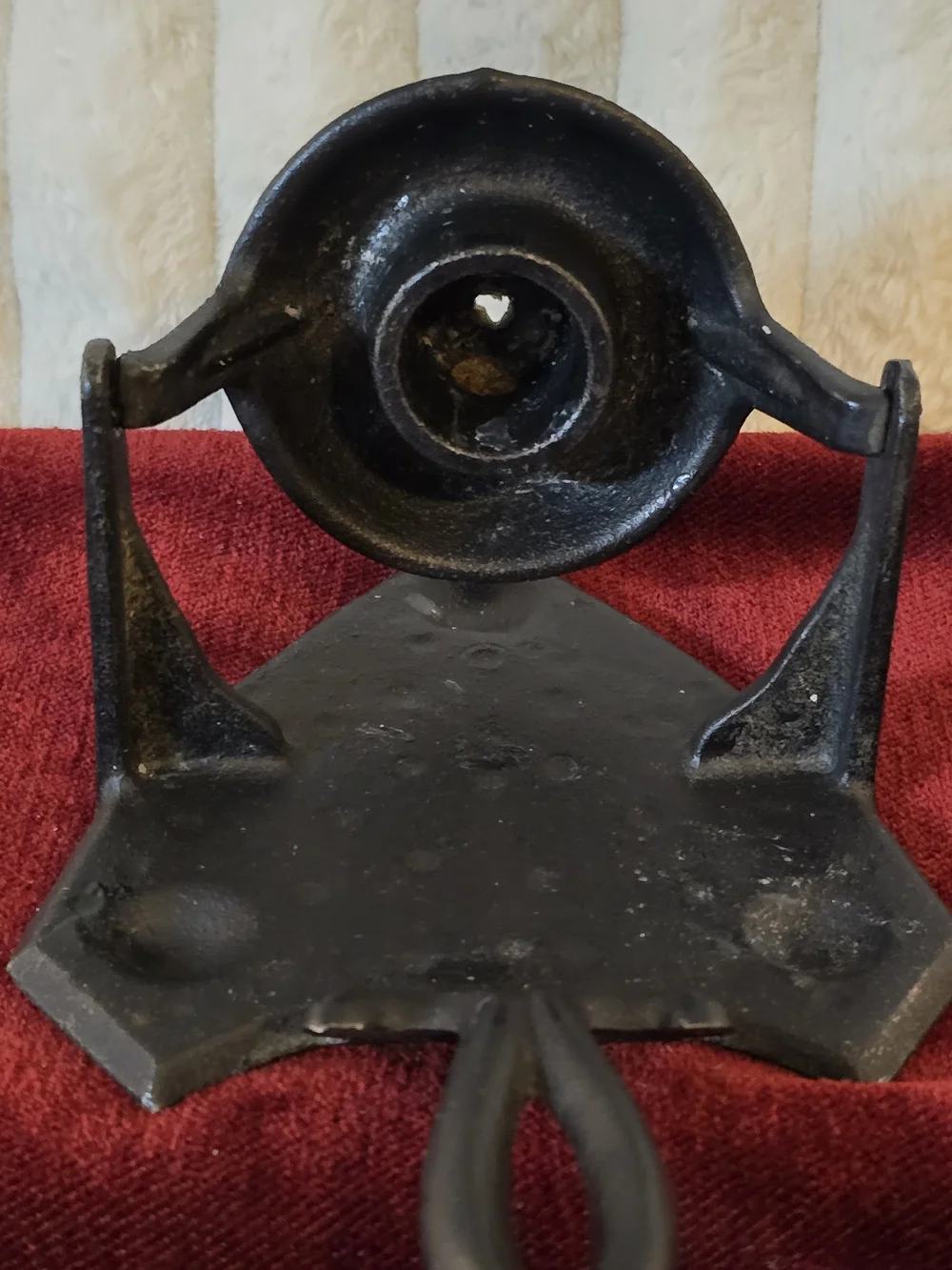 Vintage Cast Iron Swivel Candle Holder Trivet Wall Sconce -Gothic Iron Art JM20